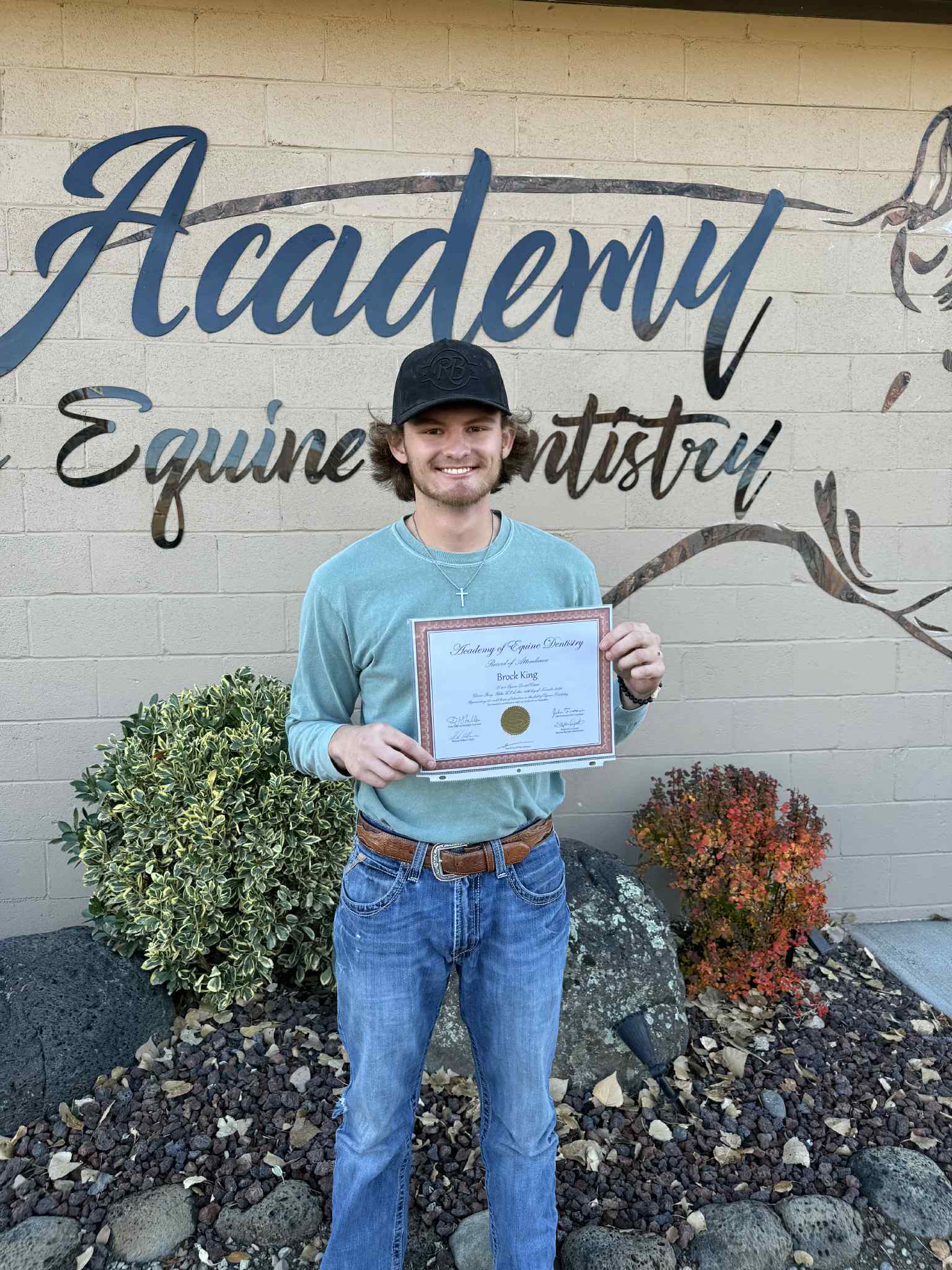 Brock King outside the Academy of Equine Dentistry